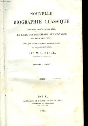 Seller image for Nouvelle Biographie Classique for sale by Le-Livre