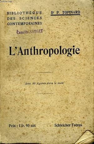 Image du vendeur pour L'Anthropologie. mis en vente par Le-Livre