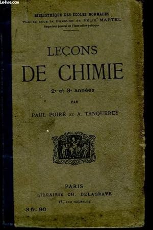 Seller image for Leons de chimie. 2eme et 3eme annes. for sale by Le-Livre