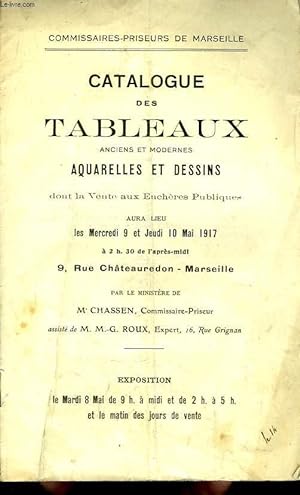 Bild des Verkufers fr Catalogue des Tableaux anciens et modernes, Aquarelles et Dessins. zum Verkauf von Le-Livre