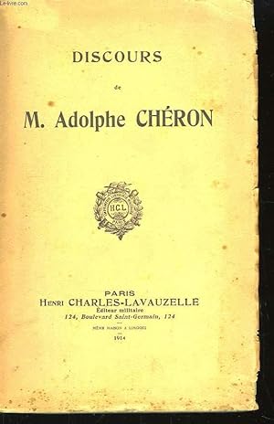 Imagen del vendedor de Discours de M. Adolphe Chron. a la venta por Le-Livre