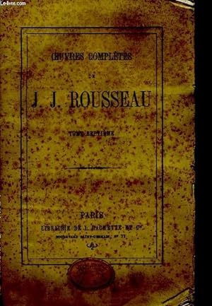 Bild des Verkufers fr Oeuvres Compltes de J.J. Rousseau. TOME VII zum Verkauf von Le-Livre