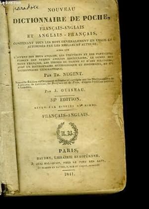 Bild des Verkufers fr Nouveau Dictionnaire de poche franais / anglais et anglais / franais. zum Verkauf von Le-Livre