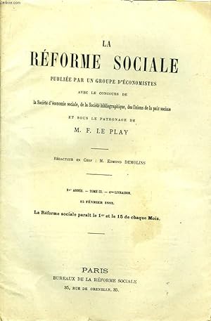 Seller image for La Rforme Sociale. 2me anne. TOME III - 4me livraison. for sale by Le-Livre