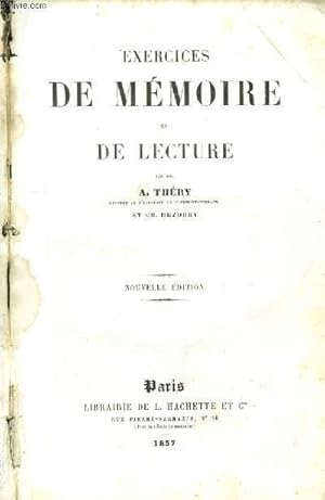 Bild des Verkufers fr Exercices de Mmoire et de Lecture. zum Verkauf von Le-Livre
