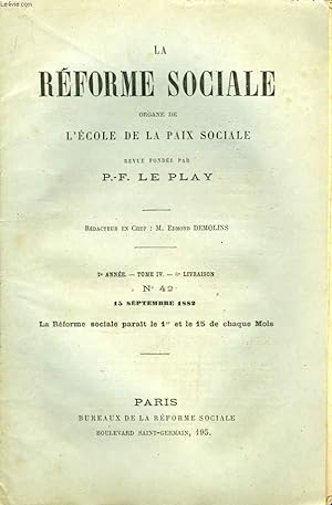 Seller image for La Rforme Sociale. N42 - 2me anne. TOME IV - 6me livraison. for sale by Le-Livre