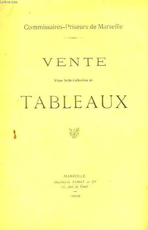 Bild des Verkufers fr Catalogue d'une Belle Collection de Tableaux. zum Verkauf von Le-Livre