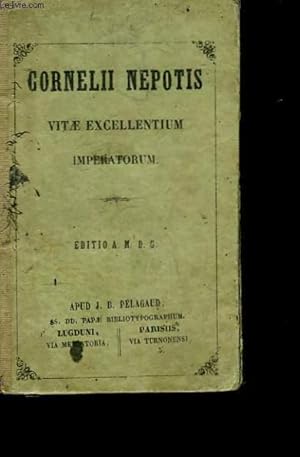 Bild des Verkufers fr Cornelli Nepotis vitae Excellentium Imperatorum. zum Verkauf von Le-Livre