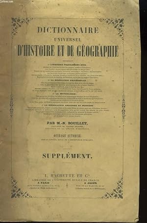 Imagen del vendedor de Dictionnaire Universel d'Histoire et de Gographie. Supplment. a la venta por Le-Livre