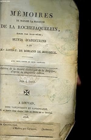 Image du vendeur pour Mmoires de Madame la Marquise de La Rochejaquelein. mis en vente par Le-Livre