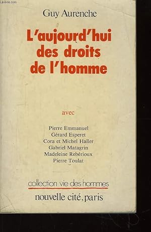 Seller image for L'aujourd'hui des droits de l'homme for sale by Le-Livre