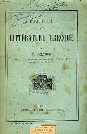 Bild des Verkufers fr Histoire de la Littrature Grecque. 2nd fascicule. zum Verkauf von Le-Livre