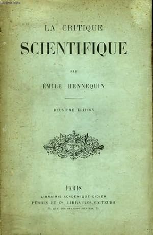 Bild des Verkufers fr La Critique Scientifique. zum Verkauf von Le-Livre