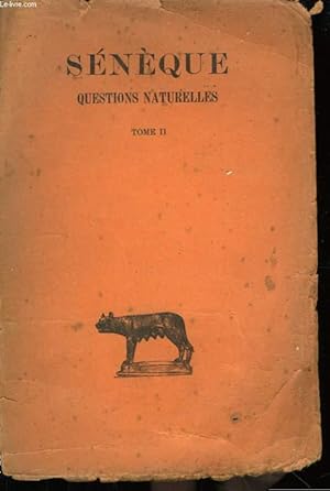 Bild des Verkufers fr Snque. Questions Naturelles. TOME II : Ligvres IV - VII zum Verkauf von Le-Livre