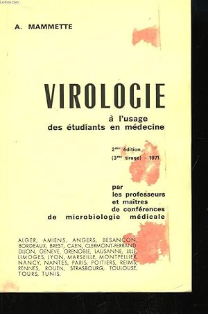 Image du vendeur pour Virologie  l'usage des tudiants en Mdecine. mis en vente par Le-Livre