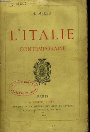 Bild des Verkufers fr L'Italie contemporaine. zum Verkauf von Le-Livre