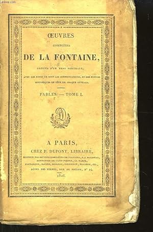 Image du vendeur pour Oeuvres compltes de La Fontaine. TOME 1, Fables 1re partie. mis en vente par Le-Livre
