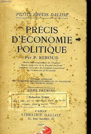 Seller image for Prcis d'Economie Politique. TOME 1er for sale by Le-Livre