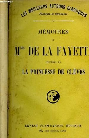 Bild des Verkufers fr Mmoires de Mme De La Fayette. zum Verkauf von Le-Livre