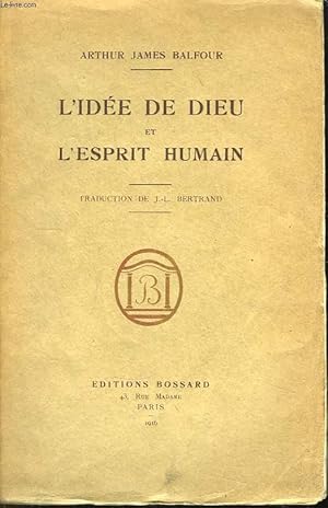 Bild des Verkufers fr L'ide de Dieu et l'Esprit Humain. zum Verkauf von Le-Livre