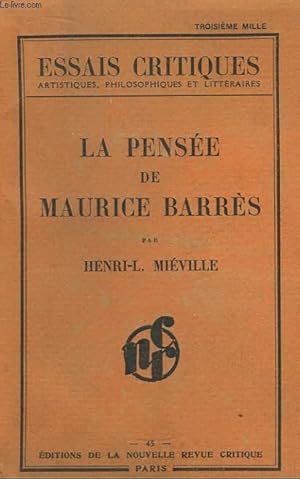 Image du vendeur pour La Pense de Maurice Barrs mis en vente par Le-Livre