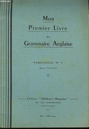 Seller image for Mon Premier Livre de Grammaire Anglaise. Fascicule n1 for sale by Le-Livre