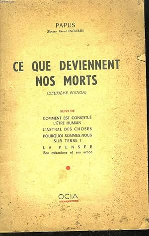 Imagen del vendedor de Ce que deviennent nos morts. a la venta por Le-Livre