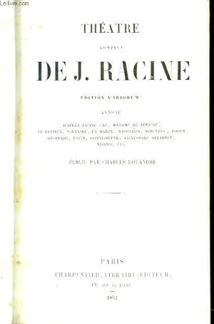 Image du vendeur pour Thtre de Racine. mis en vente par Le-Livre