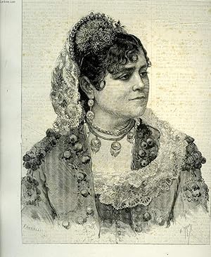 Bild des Verkufers fr Portrait de Galli-Mari, de l'Opra Comique (Carmen), extrait du journal hebdomadaire "Paris illustr" zum Verkauf von Le-Livre