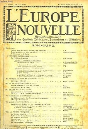 Seller image for L'Europe Nouvelle. Revue Hebdomadaire des Questions Extrieures, Economiques et Littraires. 1re anne, N23 for sale by Le-Livre