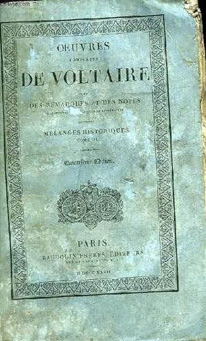 Seller image for Oeuvres Compltes de Voltaire. TOME 37 : Mlanges Historiques, Tome III for sale by Le-Livre
