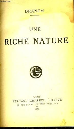 Seller image for Une riche nature. for sale by Le-Livre