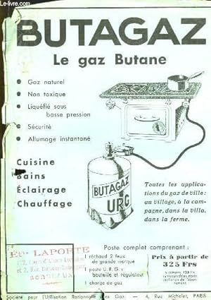 Affichette Butagaz. Le Gaz Butagaz.