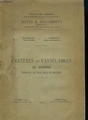 Seller image for Cratres et Candlabres de Marbre trouvs en Mer prs de Mahdia. for sale by Le-Livre