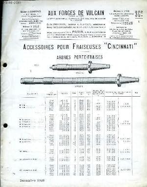 Seller image for Catalogue-fascicule d'Accessoires pour Fraiseuses "Cincinnati" for sale by Le-Livre