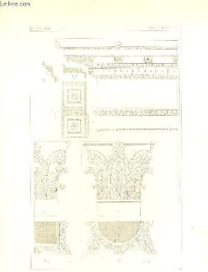 Chapiteau et Entablement Corinthiens. Une planche illustrée d'une gravure en noir et blanc.