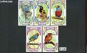 Collection de 5 timbres-poste oblitérés, de Ras Al Khaima (Emirats Arabes Unis). Série : Oiseaux.