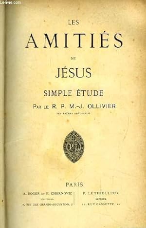Seller image for Les Amitis de Jsus. Simple Etude. for sale by Le-Livre