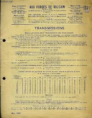 Seller image for Catalogue-fascicule de Transmissions for sale by Le-Livre