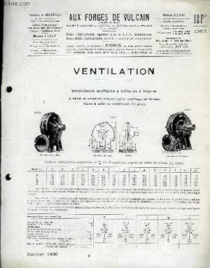 Seller image for Catalogue-fascicule de Ventilation. for sale by Le-Livre