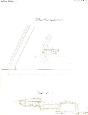 Seller image for Fort d'Etude (postrieur  1885). Plans des Maonneries, Plan des Dessus. Une planche illustre de dessins originaux au crayon et stylo rouge. for sale by Le-Livre