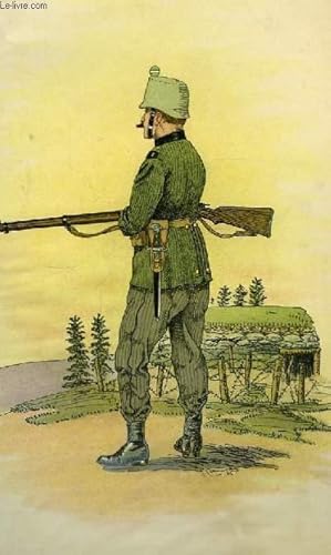 Imagen del vendedor de Lithographie en couleurs, d'aprs un aquarelle, d'un Carabinier de 1914. Extrait de L'Uniforme des Carabiniers Vaudois,  travers les ges 1768 - 1918. a la venta por Le-Livre