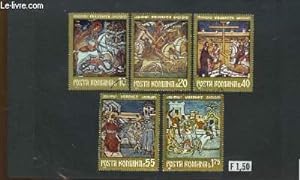 Collection de 5 timbres-poste, neufs ou oblitérés, de Roumanie. Moldovita, Voronet.