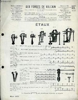 Seller image for Catalogue-fascicule d'Etaux for sale by Le-Livre