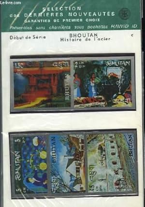 Collection de 5 timbres-poste neufs, du Bhoutan - Série Histoire de l'acier.