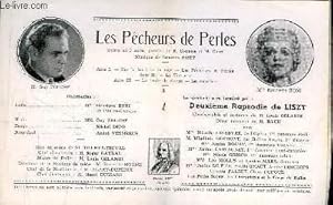 Seller image for Programme Officiel du Grand Thtre de Bordeaux : Les Pcheurs de Perles. Opra en 3 actes, paroles de E. Cormon et Carr. for sale by Le-Livre