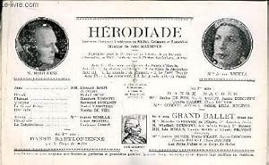 Seller image for Programme Officiel du Grand Thtre de Bordeaux : Hrodiade. Opra en 4 actes et 7 tableaux de Milliet, Grmont et Zanardini. for sale by Le-Livre