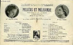Image du vendeur pour Programme Officiel du Grand Thtre de Bordeaux : Pellas et Mlisande. Drame lyrique en 5 actes et 13 tableaux de Maurice Maeterlinck. mis en vente par Le-Livre
