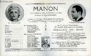 Seller image for Programme Officiel du Grand Thtre de Bordeaux : Manon. Opra-comique en 5 actes, de H. Meilhac et P. Gilles. for sale by Le-Livre