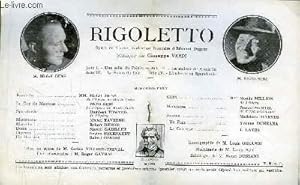 Seller image for Programme Officiel du Grand Thtre de Bordeaux : Rigoletto. Opra en 4 actes, traduction franaise d'Edouard Duprez. for sale by Le-Livre